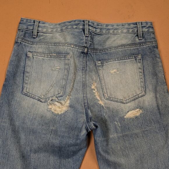 Acne Studios Pop Trash Crop Distressed Jeans Light Wash Size 34 - Picture 5 of 9